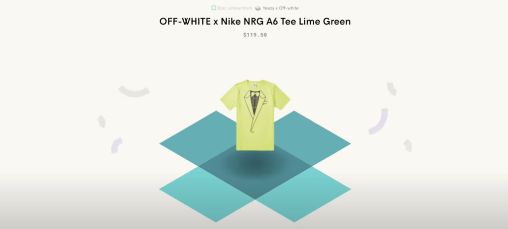 Unboxing a Nike tee on a mystery box site