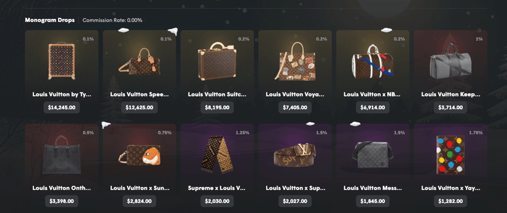 Drops in Cases.gg luxury box for $500