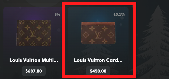 LV card holder in designer mystery box