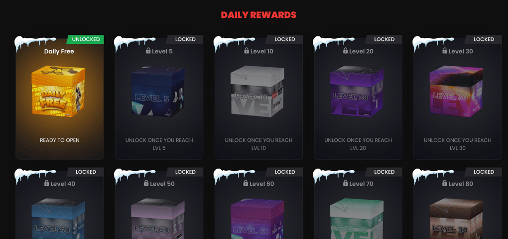 Rillabox daily reward page