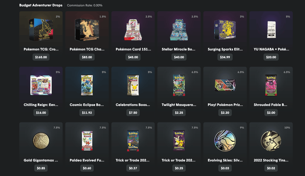 Content of the Budget Adventurer pokemon-themed box