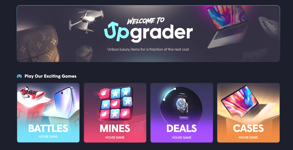 Game modes available on Upgrader.com