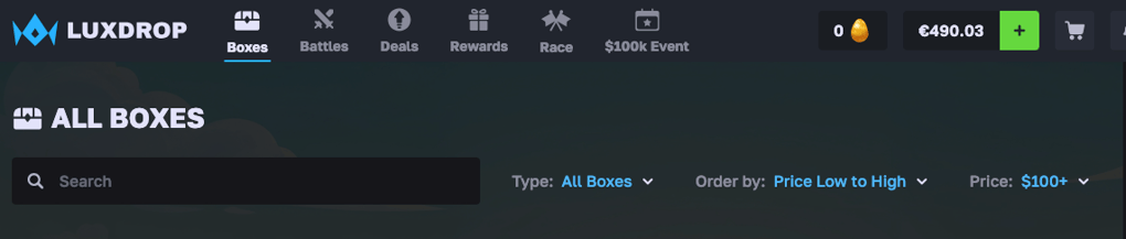 Screenshot of LuxDrop deposit
