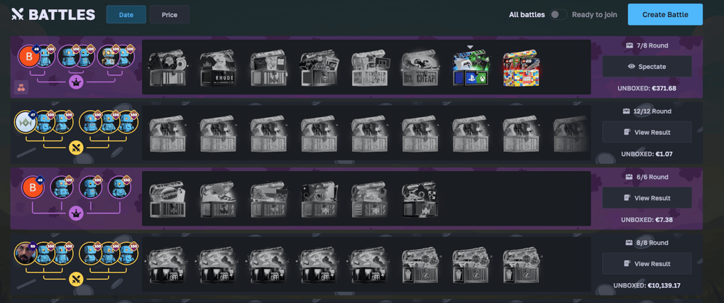 Box battles on LuxDrop