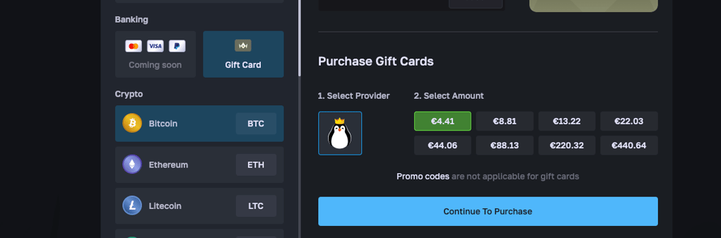 Gift cards on LuxDrop.com