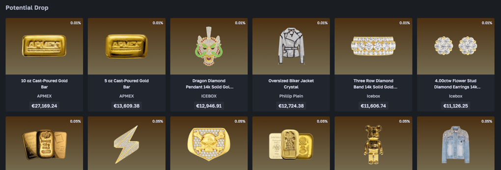Drops in a luxury mystery boxes