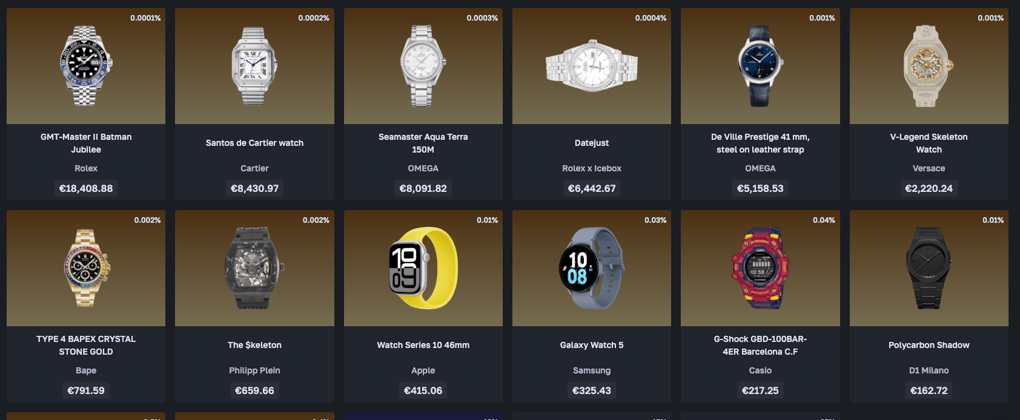 Watches in mystery boxes on LuxDrop