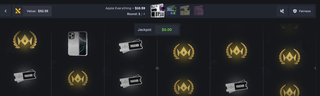 Screenshot of a case battle on LuxDrop