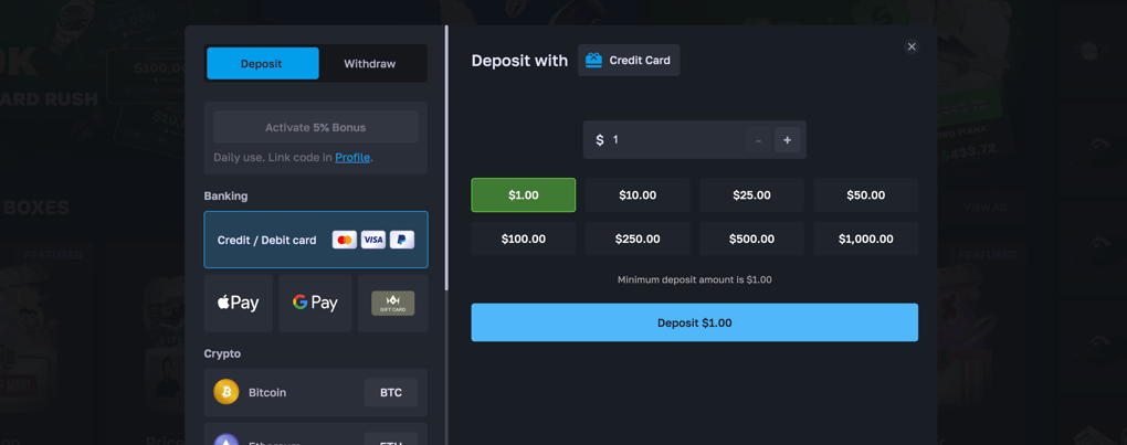 Payment methods on LuxDrop