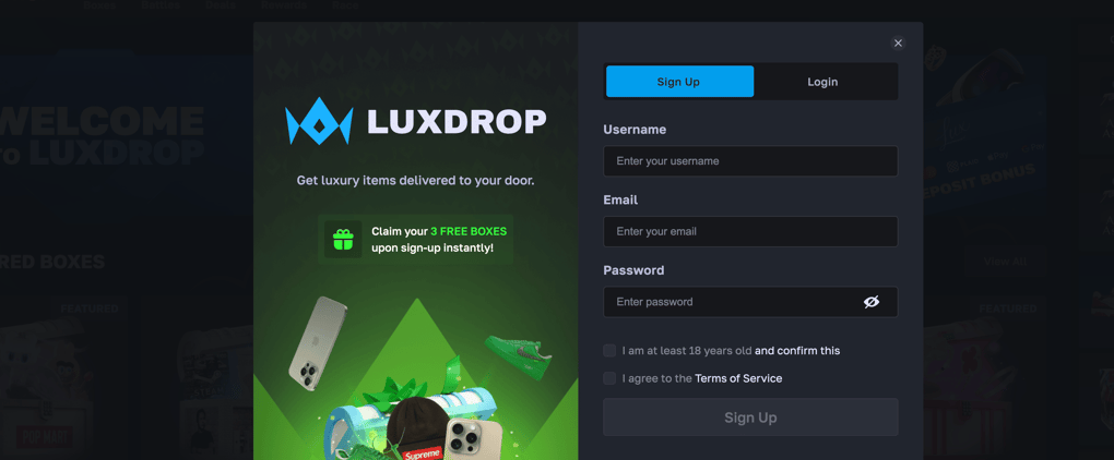 Apple mystery box sign up page