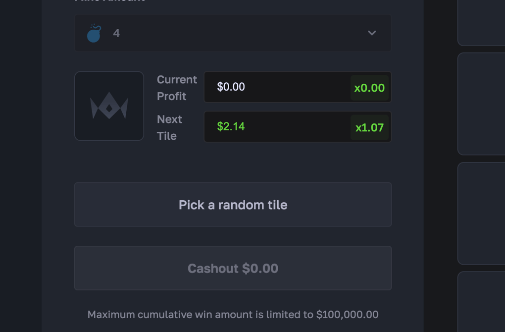 Mines start amount