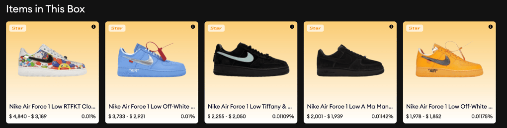 Nike products in a Nike mystery box on Hapa Box