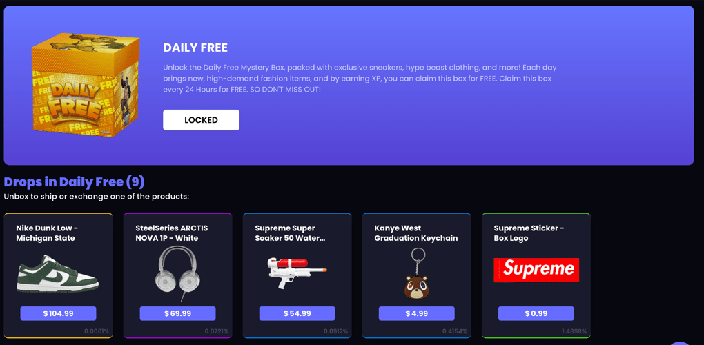 Nike Dunk in Rillabox free daily box