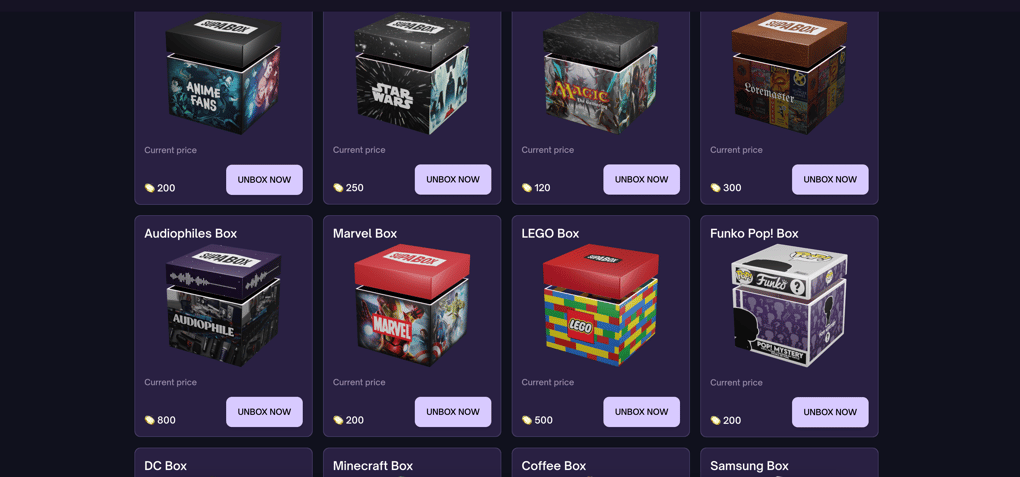 Mystery Boxes on Supabox