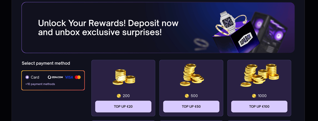Deposits on Supabox