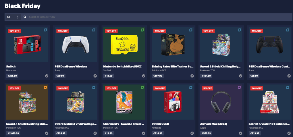 Reduced deals on Hypedrop during Black Friday and Christmas