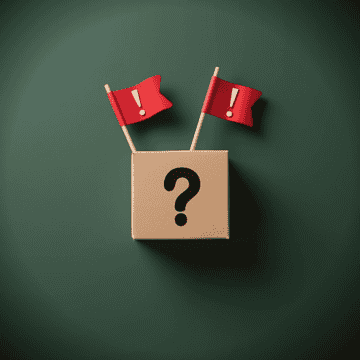 Post about red flags indicating a mystery box scam.